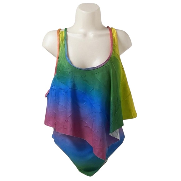 None Other - Rainbow Two Piece high waisted Swimsuit in XL